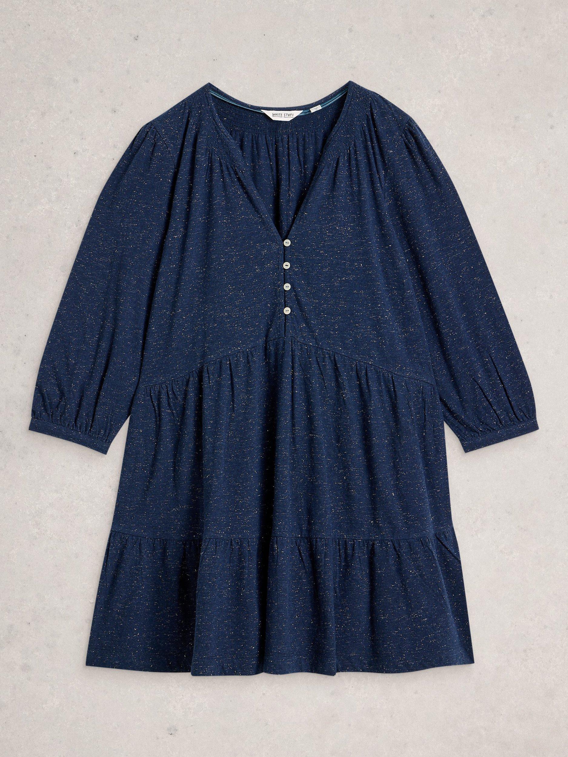 Product image 5 of 6, which shows White Stuff Marlie Fleck Tunic Top, Dark Navy, 6