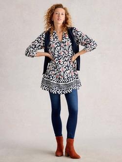 White Stuff Marta Geometric Tunic Dress, Blue/Multi, Blue/Multi