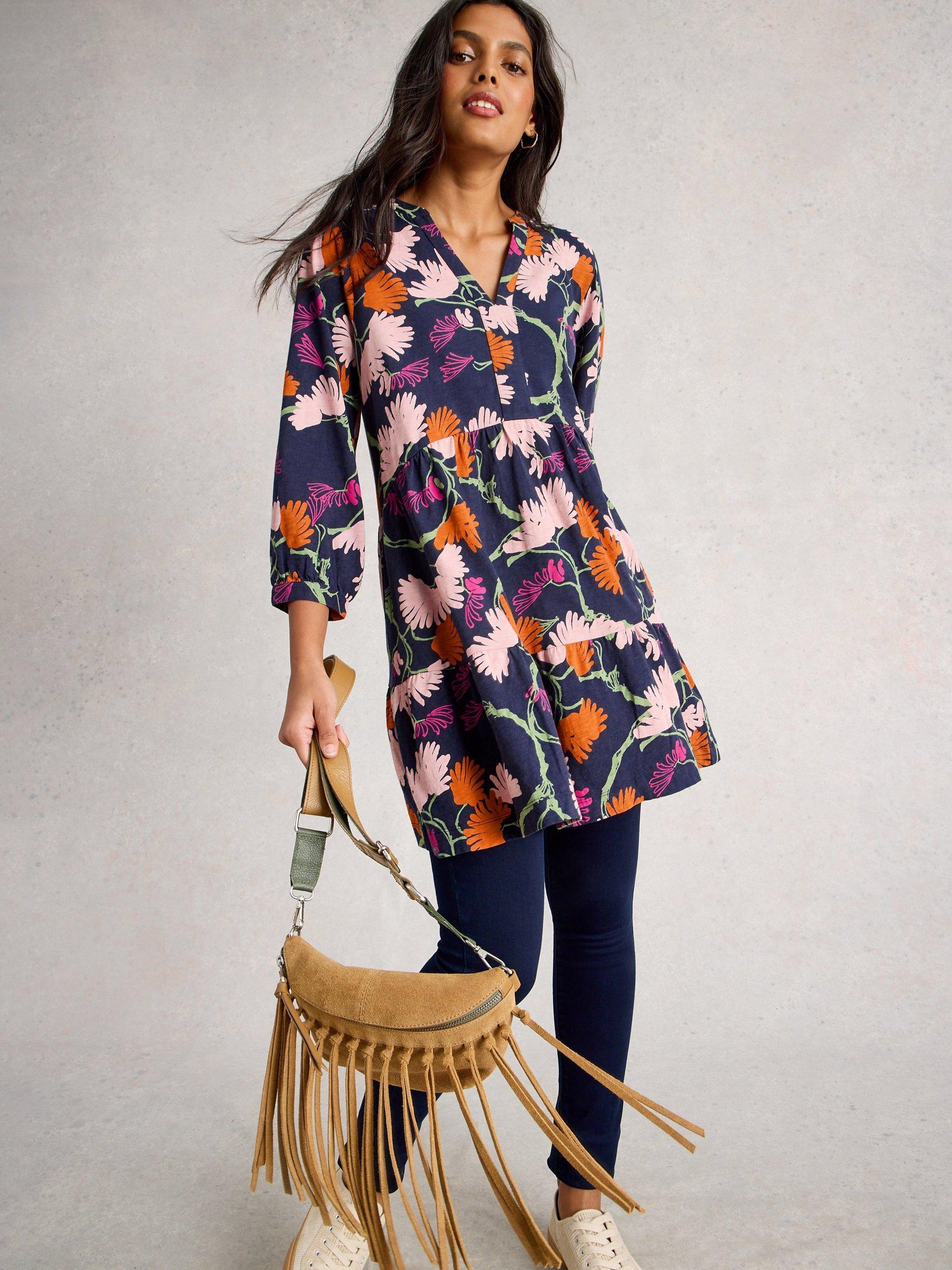 Product image 4 of 6, which shows White Stuff Marta Tunic Top, Blue/Multi, 6