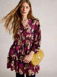 White Stuff Marta V-Neck Floral Cotton Tunic Top
