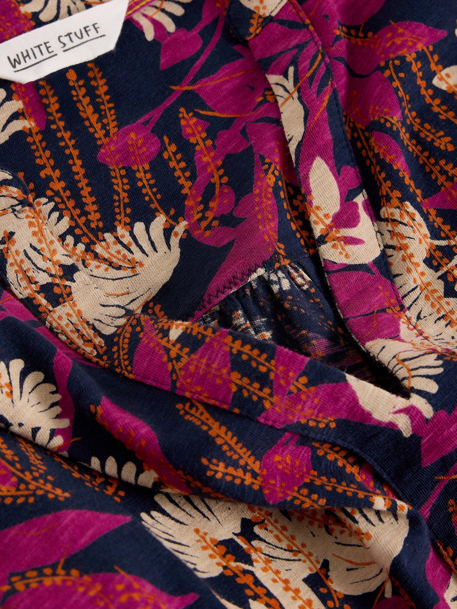 Product image 6 of 6, which shows White Stuff Marta V-Neck Floral Cotton Tunic Top, Navy/Multi, 6