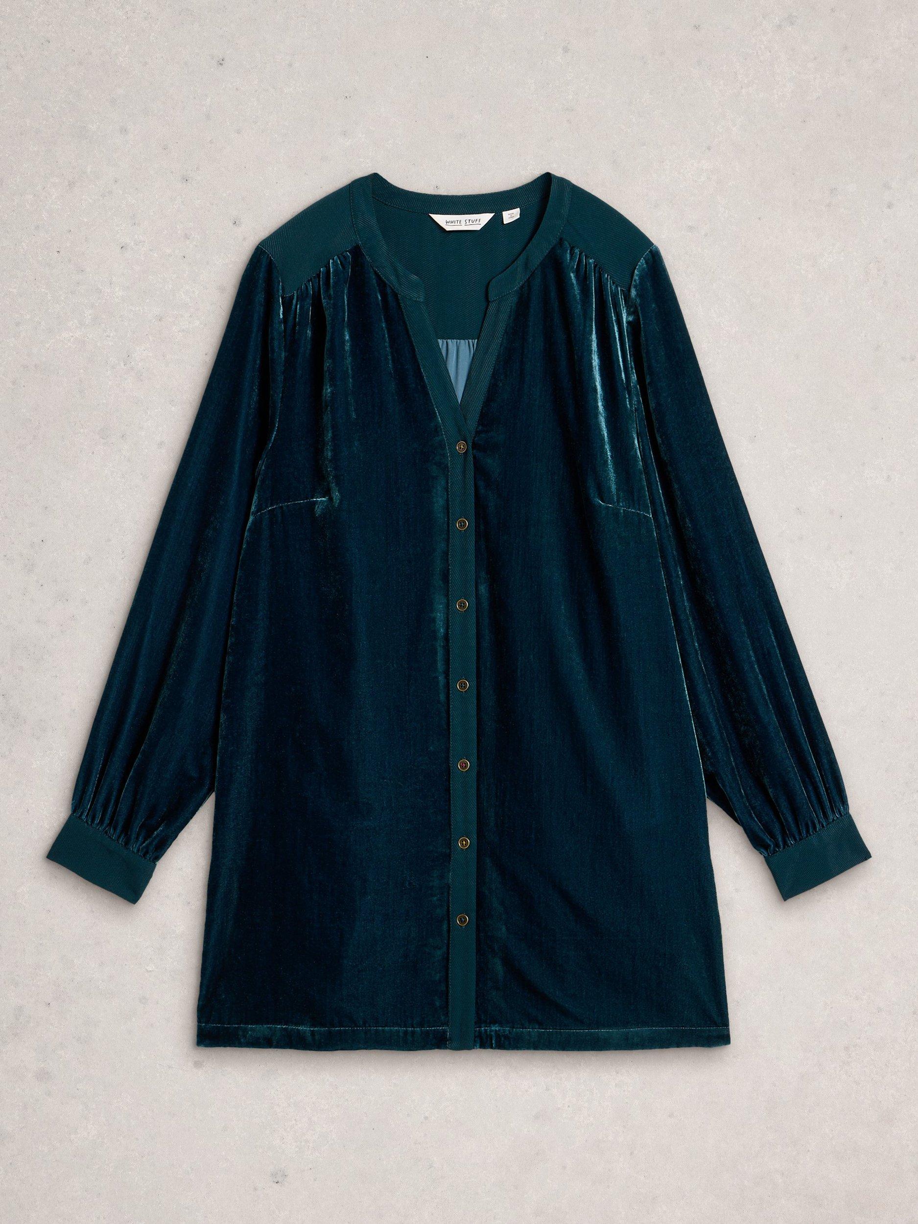 Product image 5 of 6, which shows White Stuff Olive Velvet Tunic Top, Dark Teal, 6
