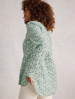 White Stuff Sophie Abstract Pattern Cotton Shirt - view 2, Green/Multi