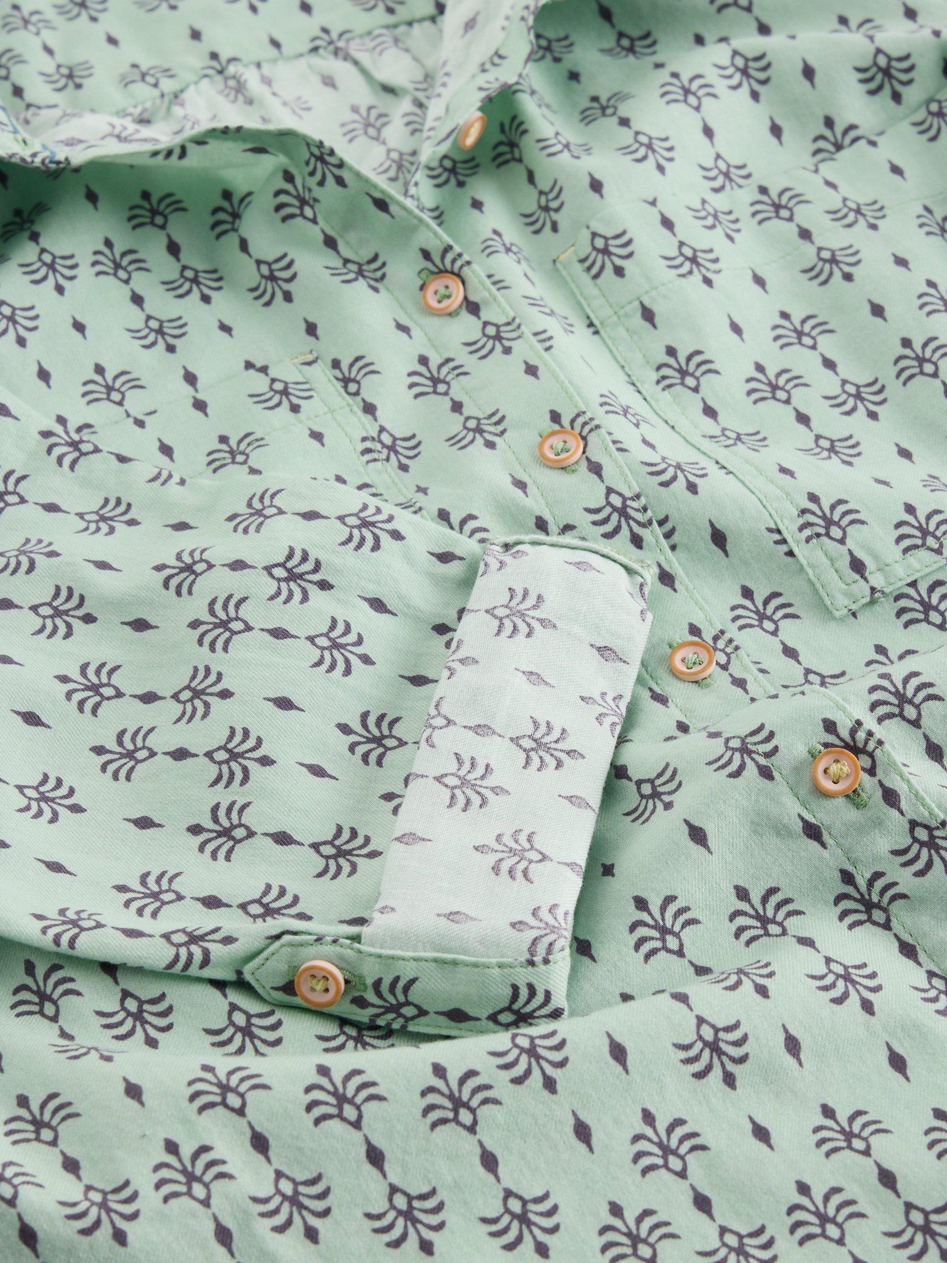 Product image 6 of 6, which shows White Stuff Sophie Abstract Pattern Cotton Shirt, Green/Multi, 6