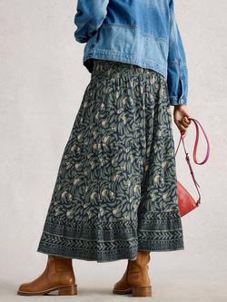 White Stuff Marissa Abstract Jersey Maxi Skirt, Navy/Multi - view 2, Navy/Multi