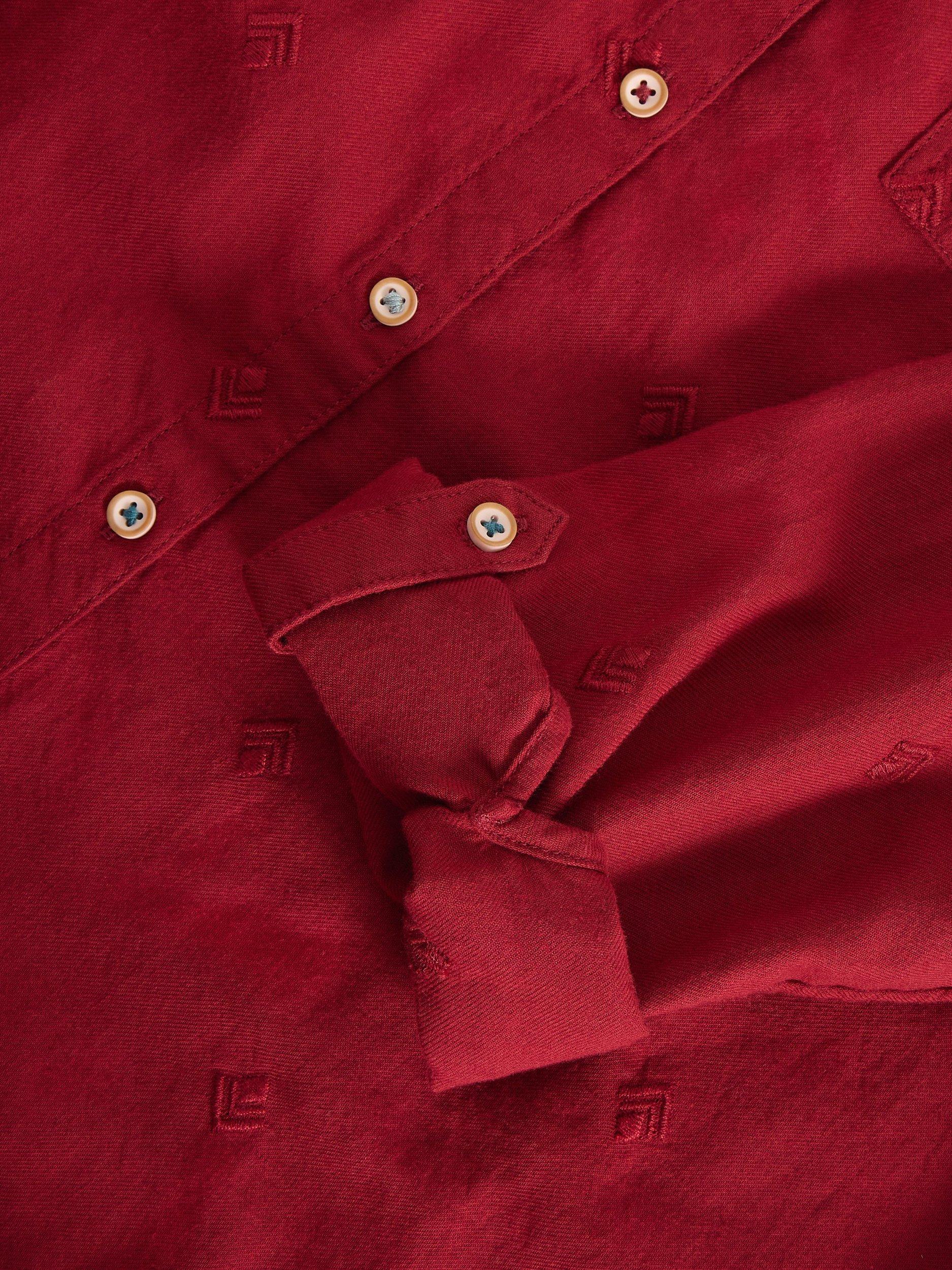 Product image 6 of 6, which shows White Stuff Sophie Embroidered Shirt, Mid Red, 24