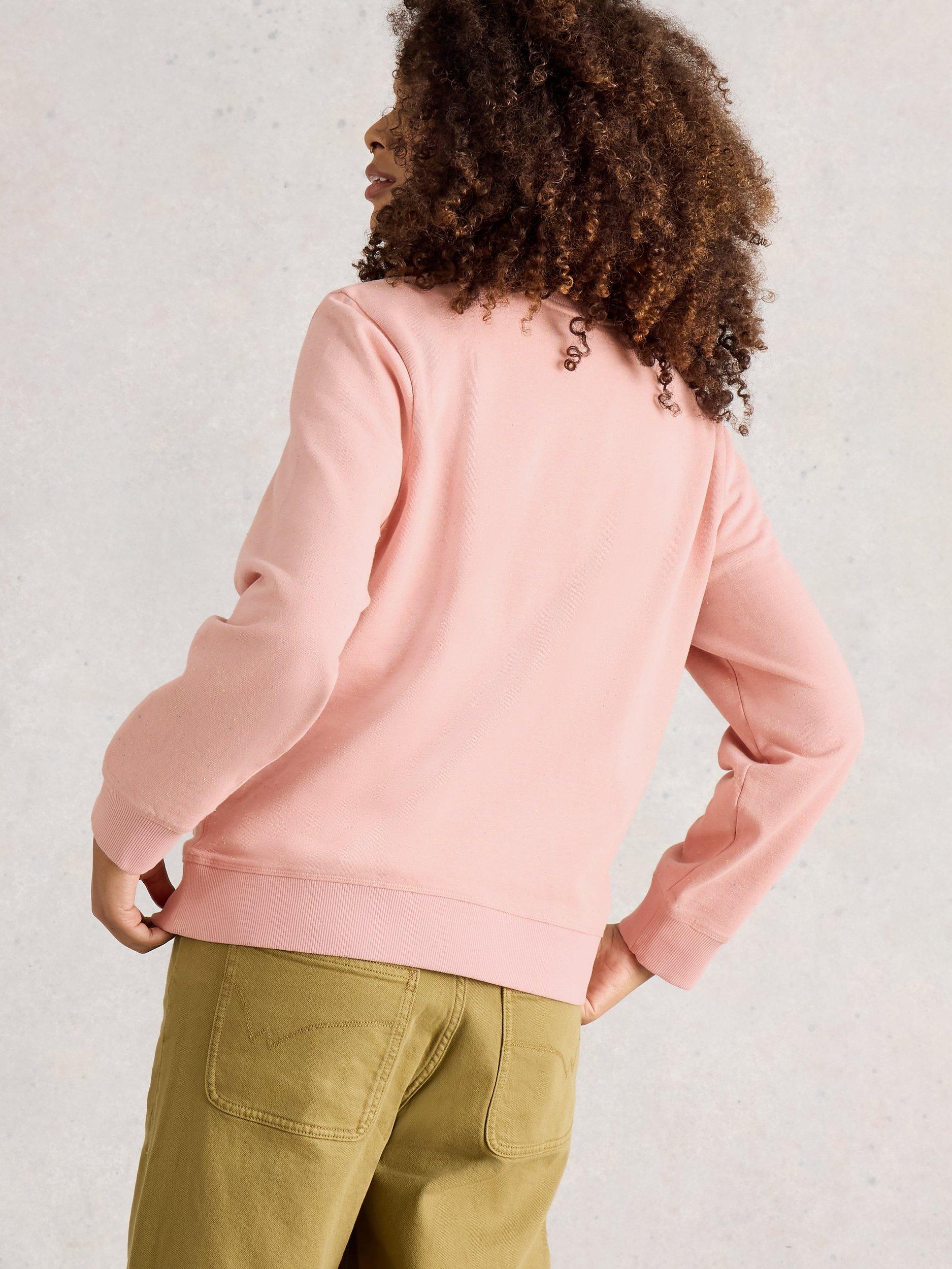 Product image 2 of 6, which shows White Stuff Nep Yarn Crew Neck Jumper, Light Pink, 10