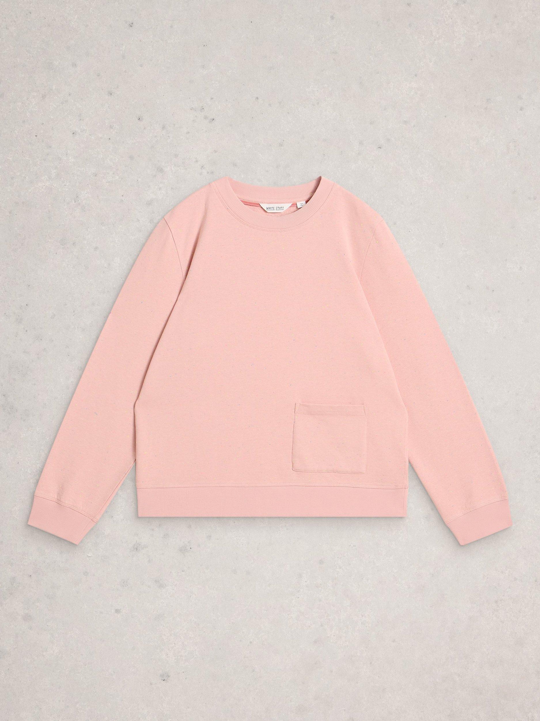 Product image 5 of 6, which shows White Stuff Nep Yarn Crew Neck Jumper, Light Pink, 10