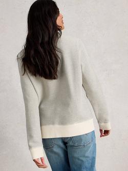 White Stuff Stripe Crew Neck Jumper, White/Multi - view 2, White/Multi