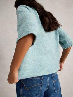 White Stuff Kate Fine Knit T-Shirt Jumper, Mid Blue - view 2, Mid Blue