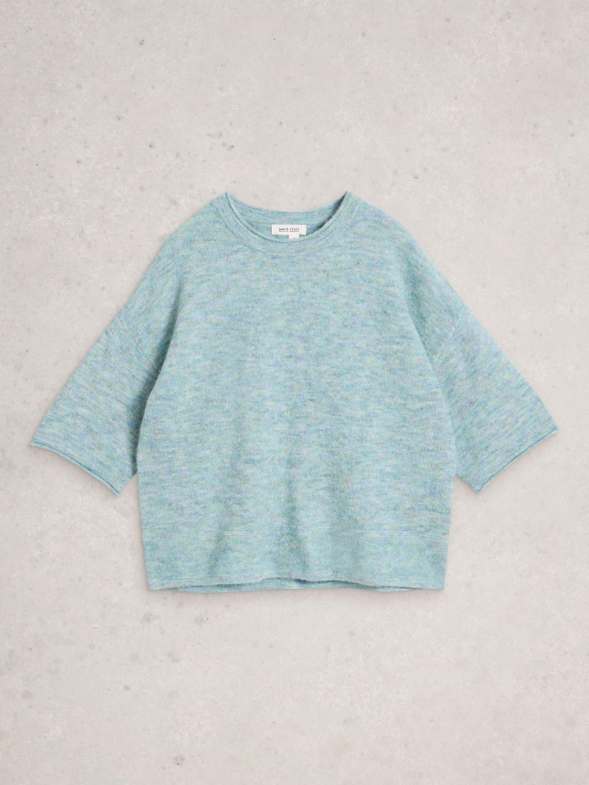Product image 5 of 6, which shows White Stuff Kate Fine Knit T-Shirt Jumper, Mid Blue, 14