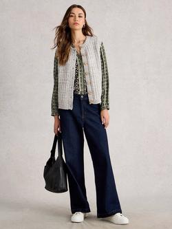 White Stuff Maxine Sleeveless Crew Neck Cardigan, Light Natural