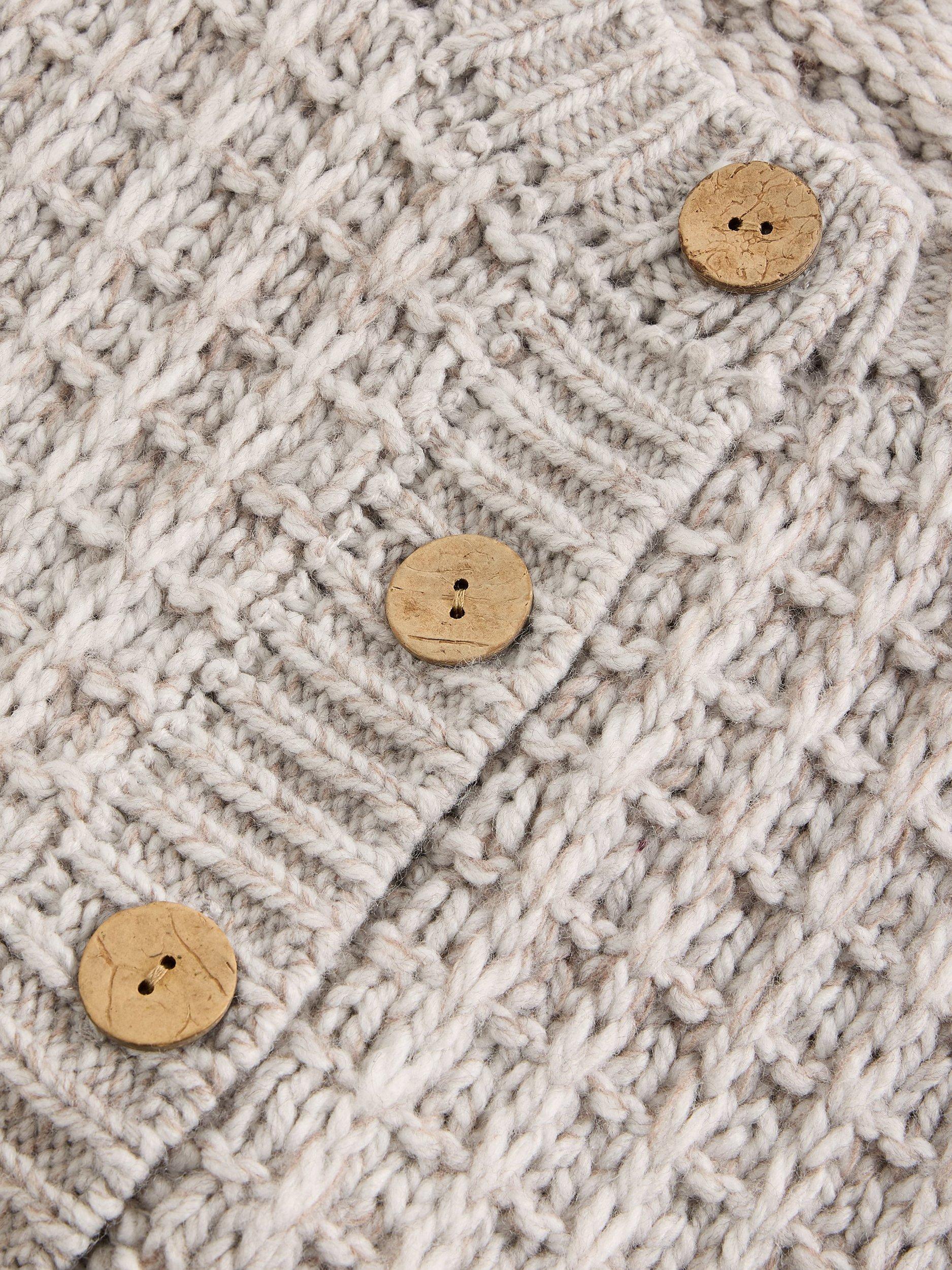 Product image 6 of 6, which shows White Stuff Maxine Sleeveless Crew Neck Cardigan, Light Natural, S