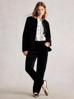 White Stuff Carrie Velvet Jacket, Pure Black, Pure Black