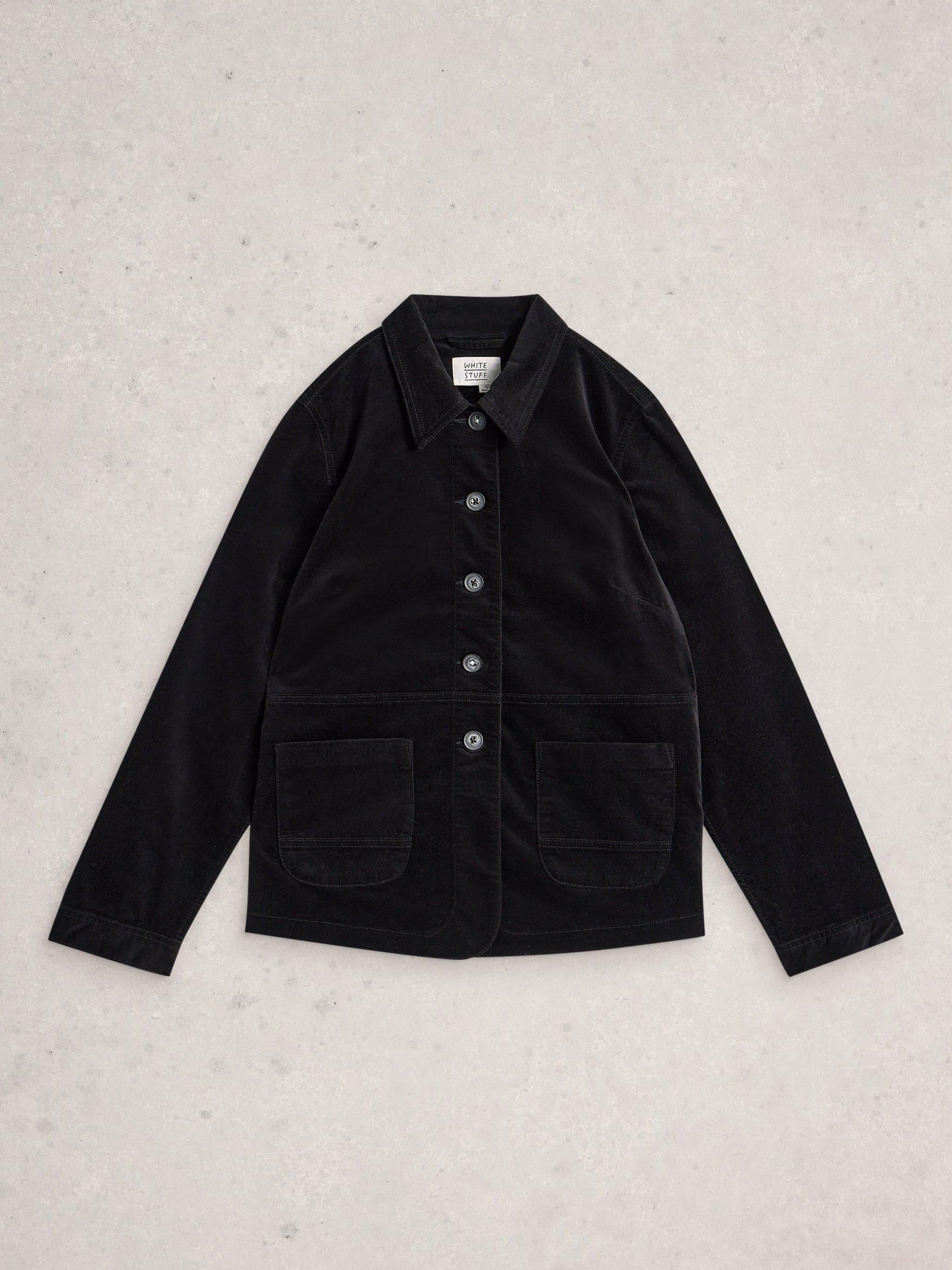 Product image 5 of 6, which shows White Stuff Carrie Velvet Jacket, Pure Black, 6