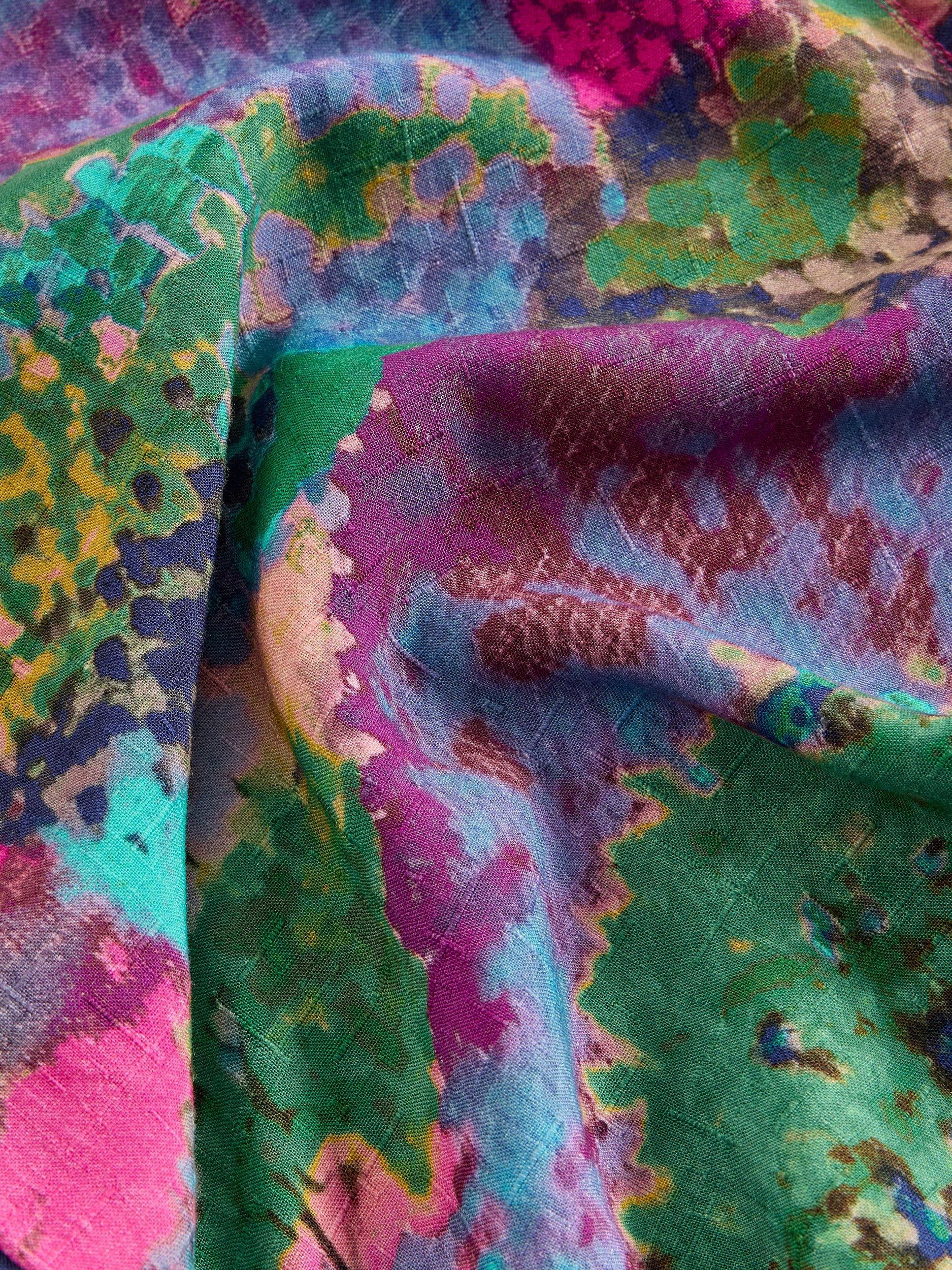 Product image 6 of 6, which shows White Stuff Cerys Long Sleeve V Neck Tunic Dress , Pink/Multi, 8