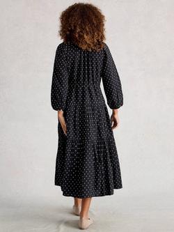 White Stuff Gina Geometric Tiered Dress, Black/Multi - view 2, Black/Multi