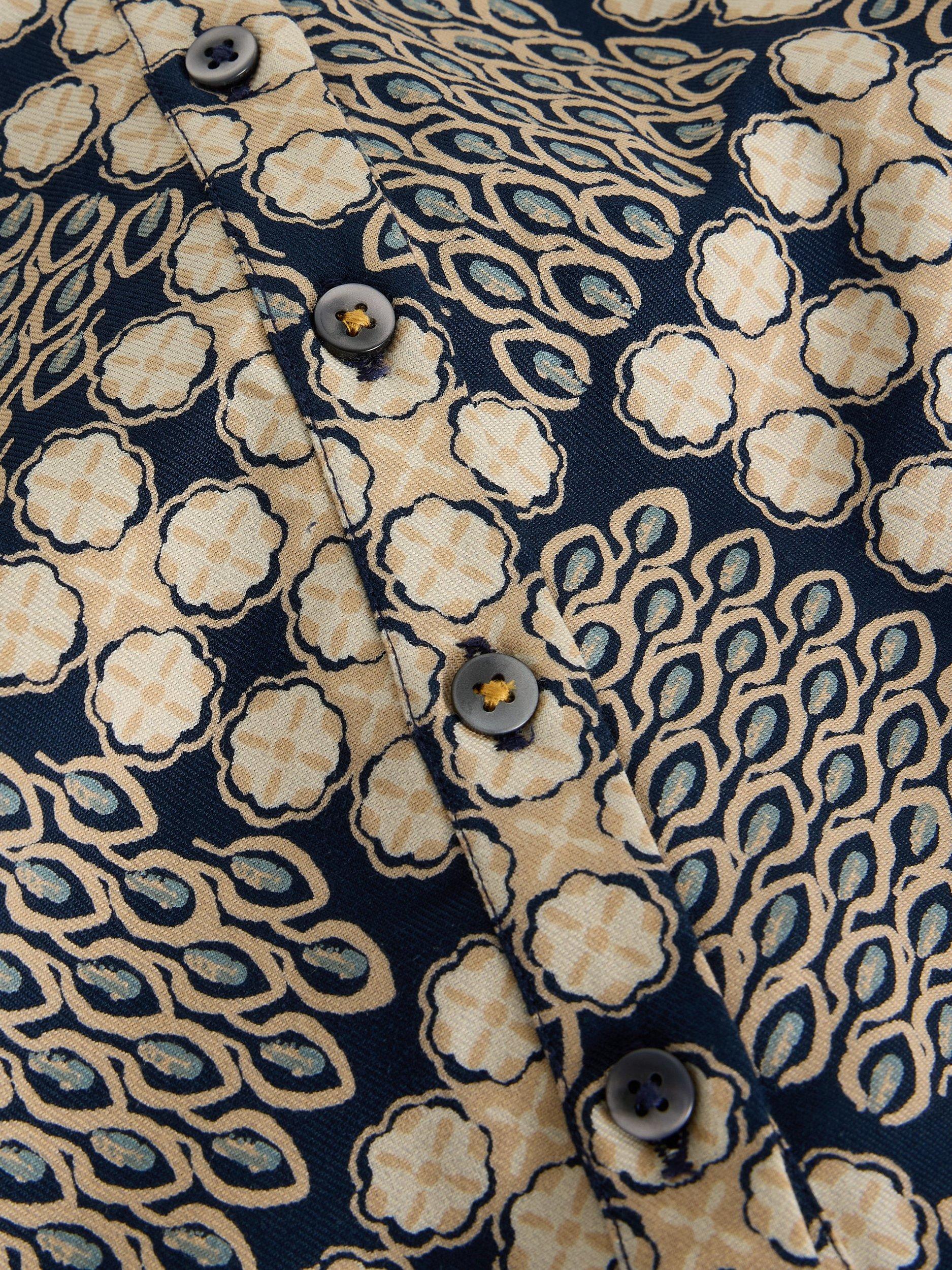 Product image 6 of 6, which shows White Stuff Hattie Geometric Smock Midi Dress, Navy Blue, 8