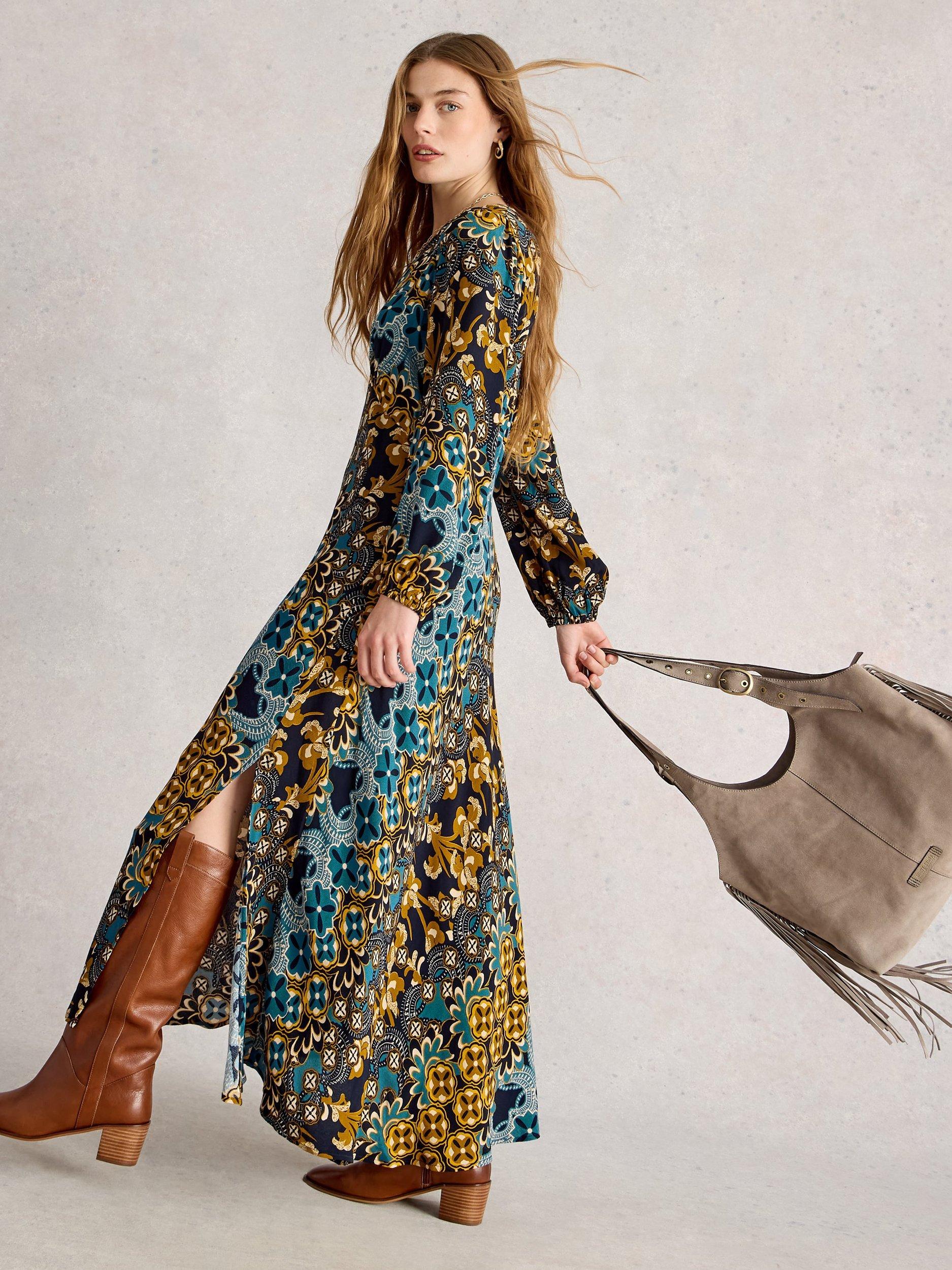 Product image 4 of 6, which shows White Stuff Hope Maxi Empire Line Dress, Multi, 6