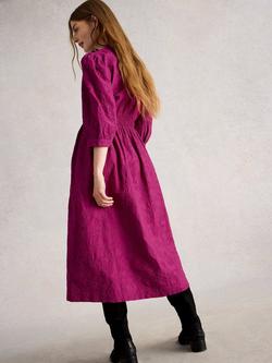 White Stuff Lucy Floral Embroidered Organic Cotton Midi Dress - view 2, Mid Pink