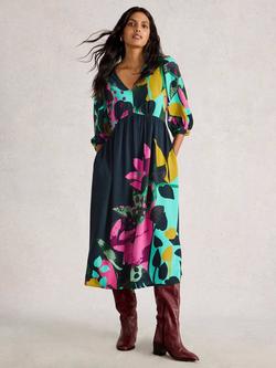 White Stuff Lucy Abstract Midi Dress, Multi, Multi
