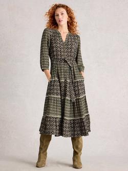 White Stuff Mabel Mixed Print Midi Dress, Black/Multi, Black/Multi