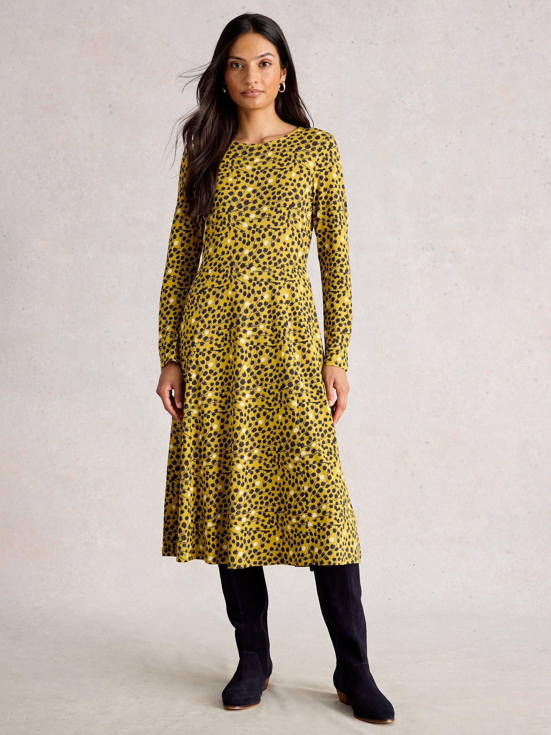 Product image 1 of 6, which shows White Stuff Madeline Jersey Midi Dress, Chart/Multi, 6