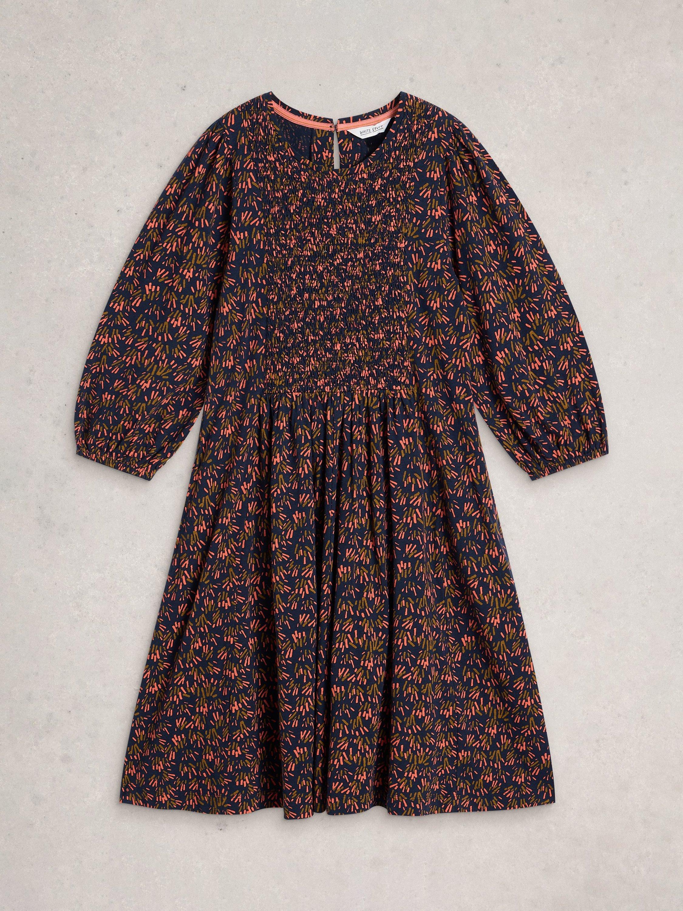 Product image 5 of 6, which shows White Stuff Maeva Abstract Jersey Dress, Navy/Multi, 18