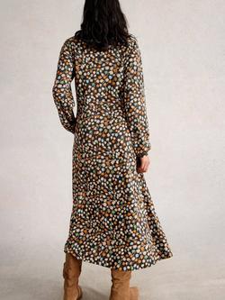 White Stuff Megan Abstract Spot Jersey Dress, Black/Multi - view 2, Black/Multi