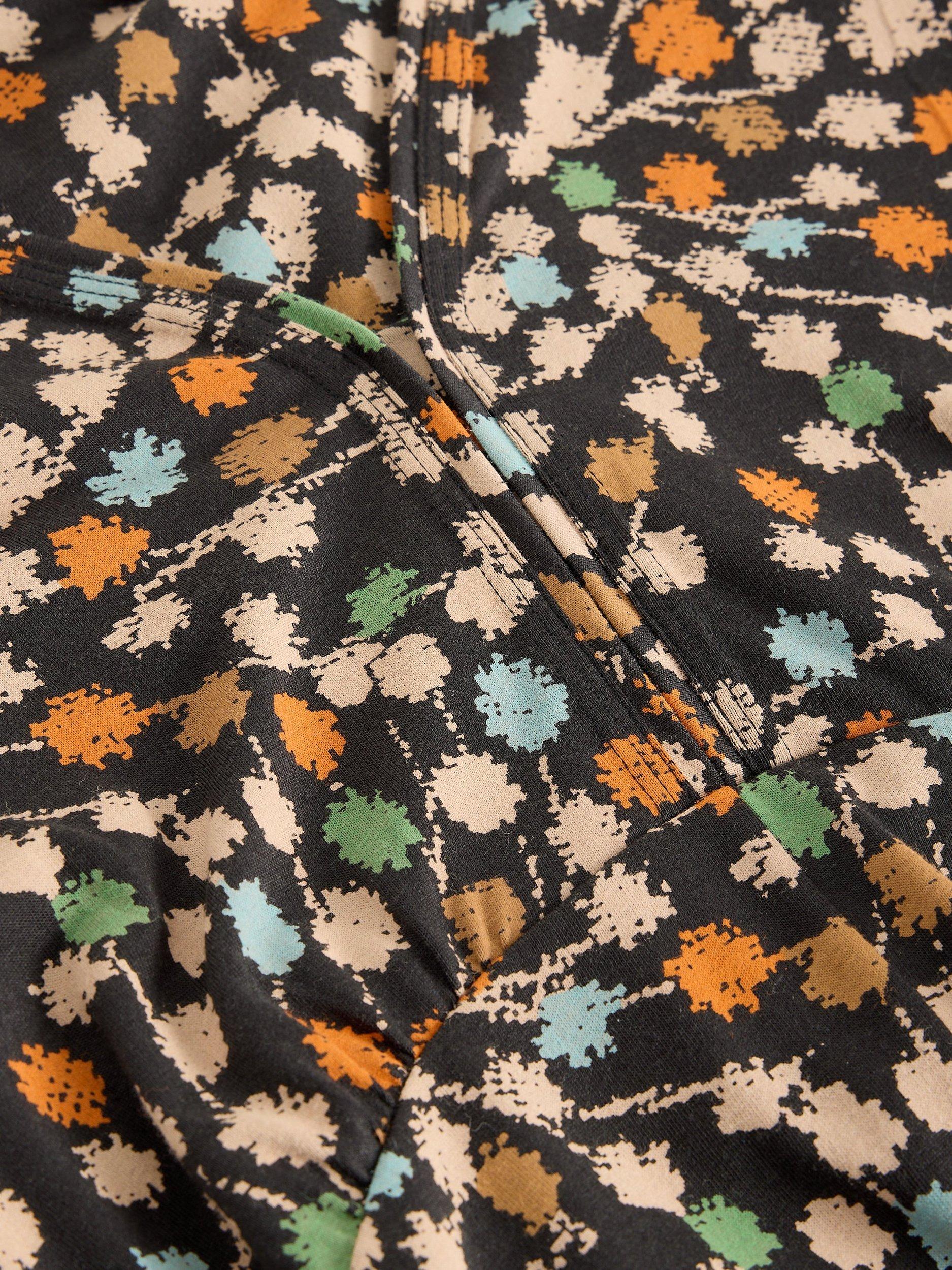 Product image 6 of 6, which shows White Stuff Megan Abstract Spot Jersey Dress, Black/Multi, 6