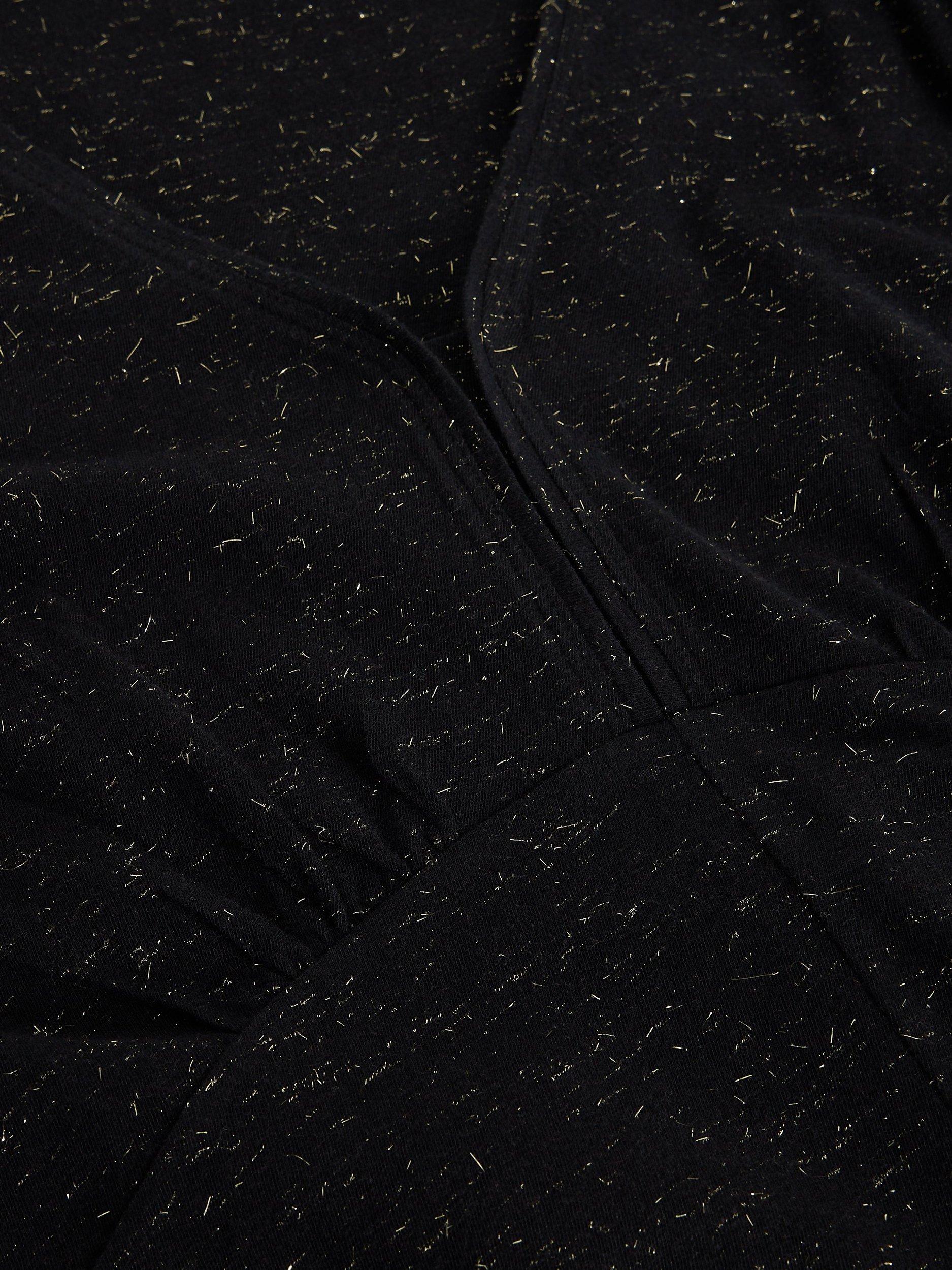 Product image 6 of 6, which shows White Stuff Megan A-Line Sparkle Jersey Midi Dress , Pure Black, 6