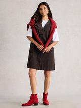 Yumi Corduroy Pinafore Dress, Burgundy