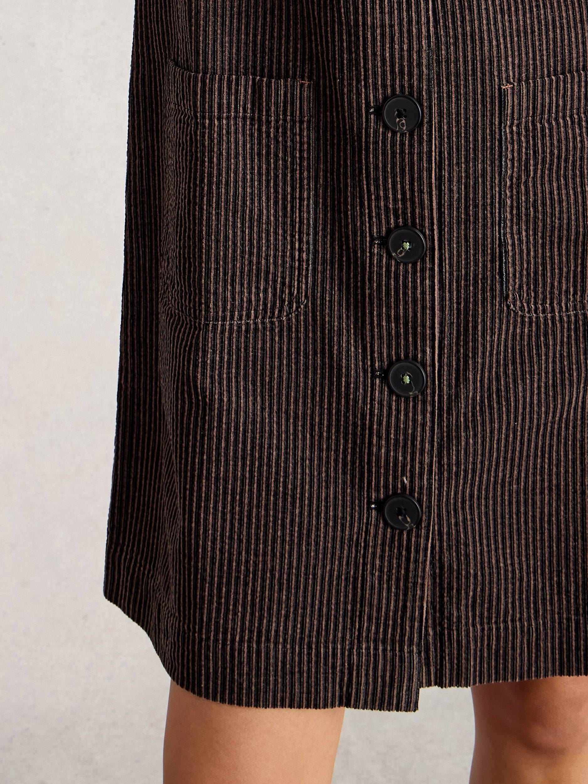 Product image 3 of 6, which shows White Stuff Rose Corduroy Pinafore Dress, Black/Multi, 10