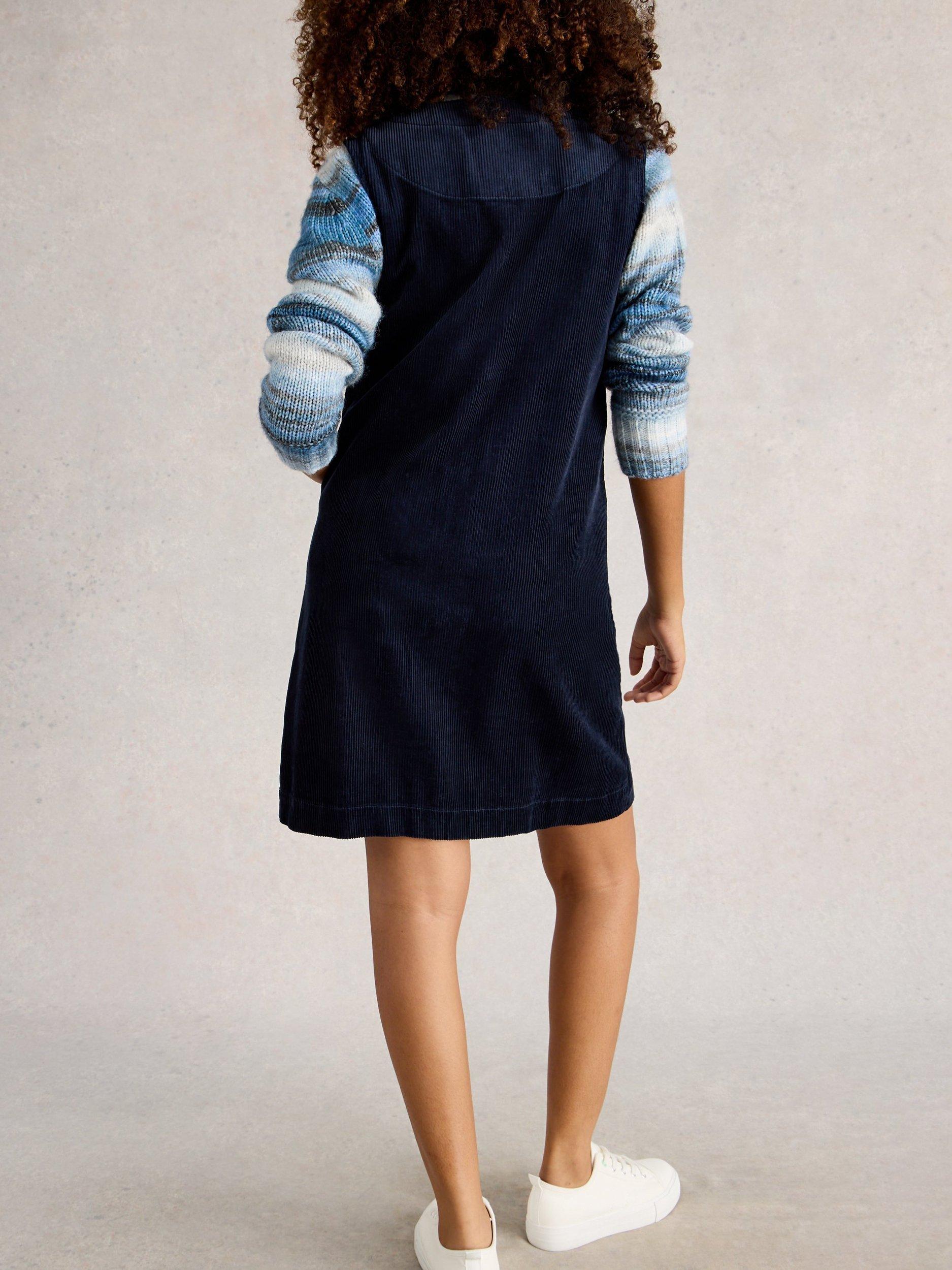 Product image 2 of 6, which shows White Stuff Rose Corduroy Pinafore Dress, Dark Navy, 12