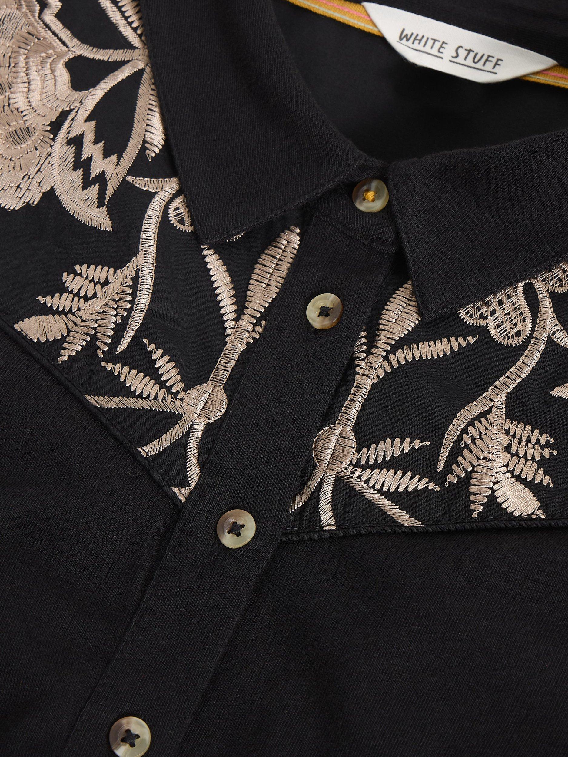 Product image 6 of 6, which shows White Stuff Rua Embroidered Shirt Dress, Black/Multi, 6