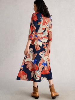 White Stuff Rua Floral Shirt Midi Dress, Red/Multi - view 2, Red/Multi