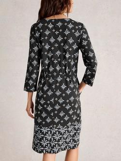 White Stuff Tallie Floral Jersey Dress, Black/Multi - view 2, Black/Multi