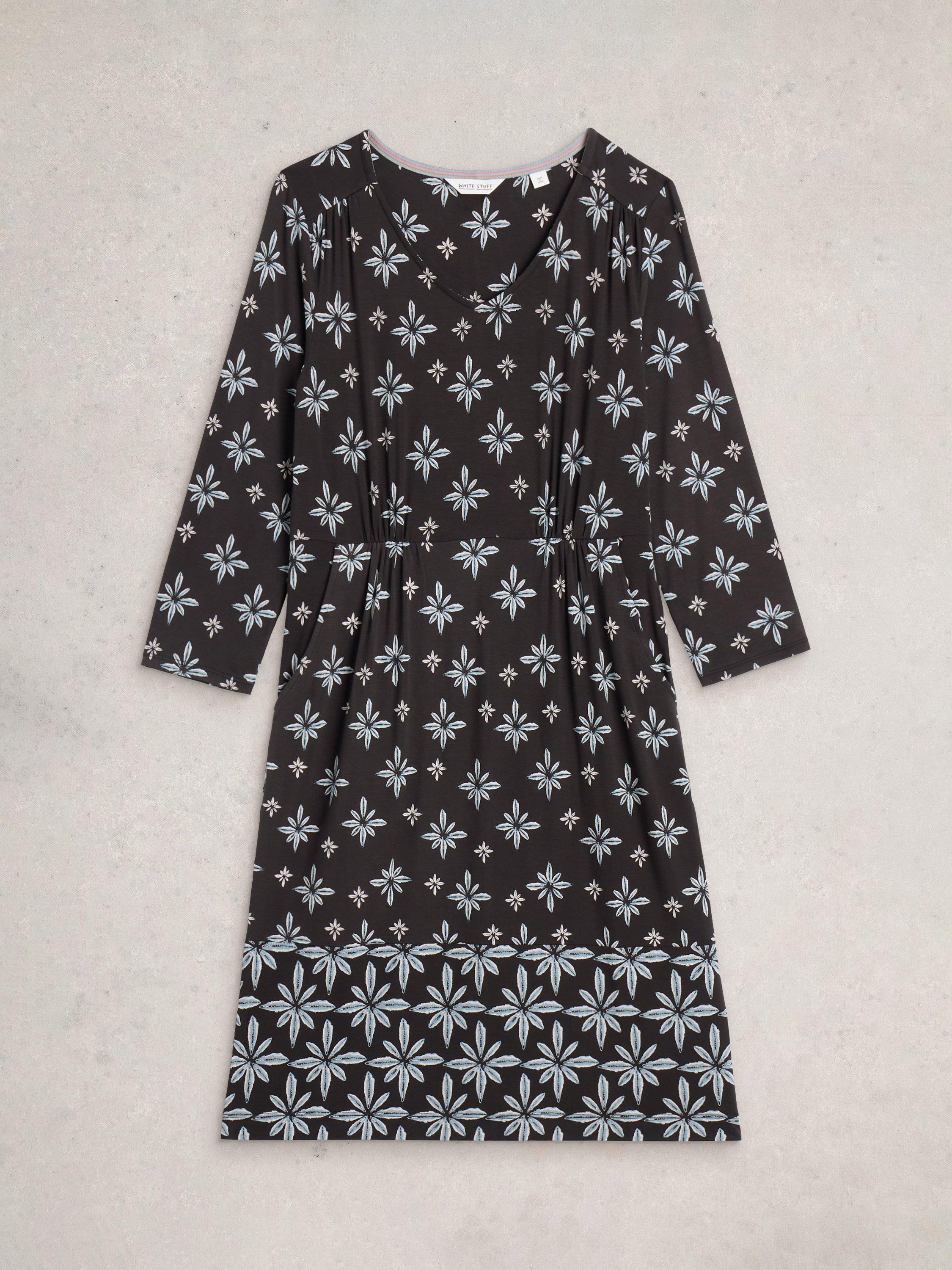 Product image 5 of 6, which shows White Stuff Tallie Floral Jersey Dress, Black/Multi, 6