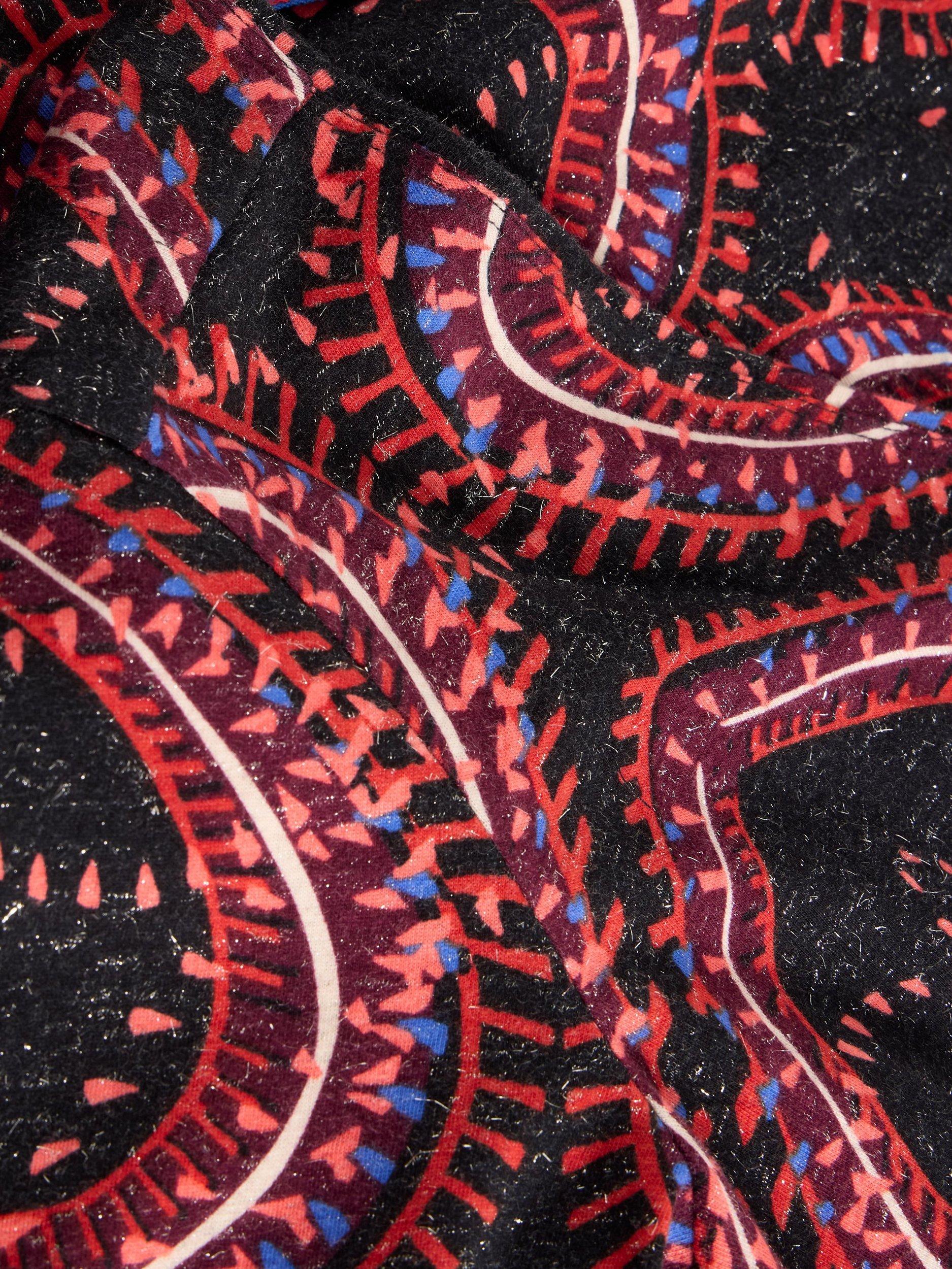 Product image 6 of 6, which shows White Stuff Sparkled Heart Design Cotton Blend Midi Dress, Black/Multi, 6