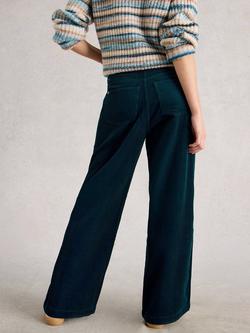 White Stuff Ayla Cotton Leg Corduroy Wide Leg Trouser - view 2, Dk Teal