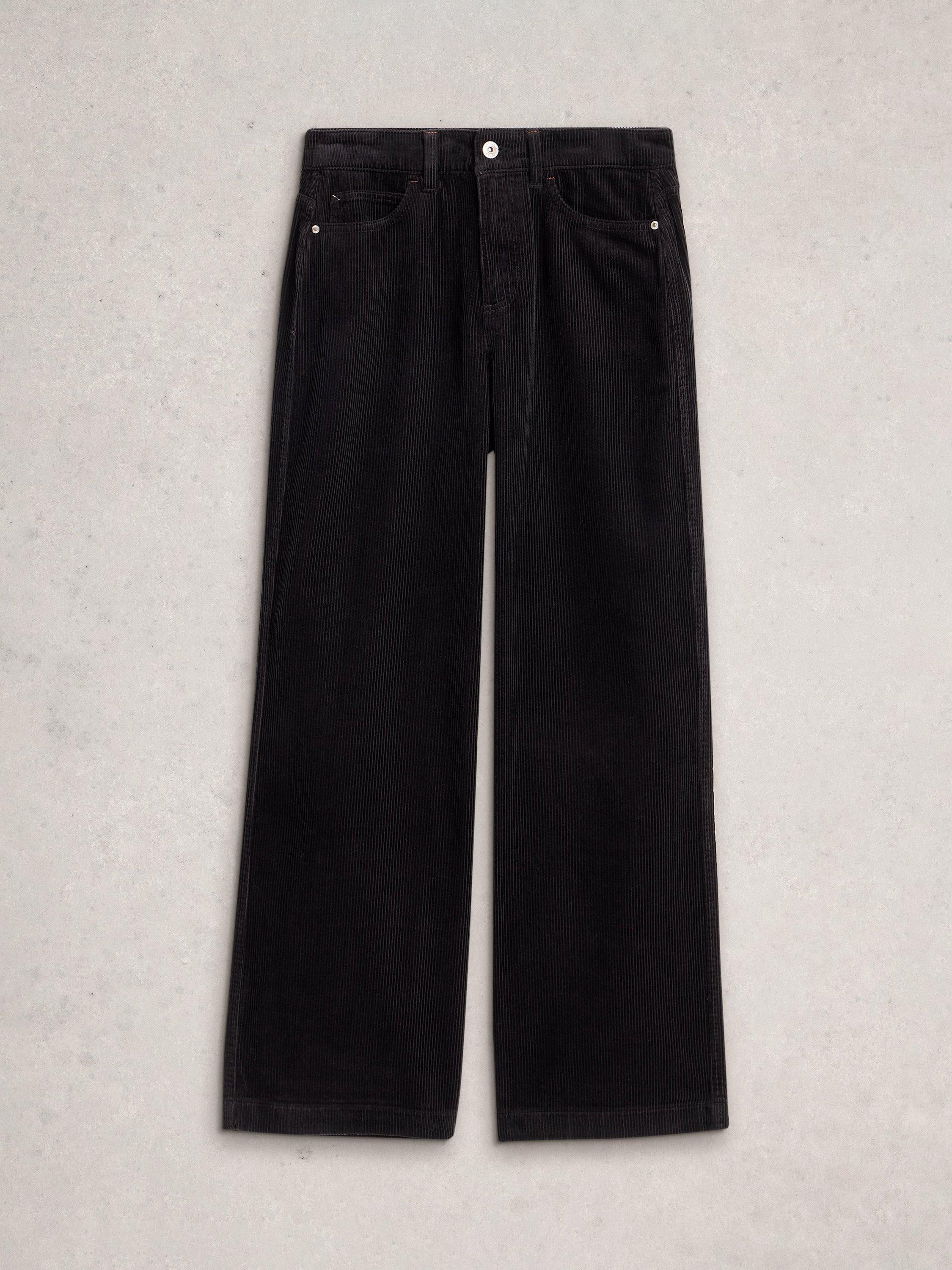 Product image 5 of 6, which shows White Stuff Ayla Corduroy Trousers, Pure Black, 6S