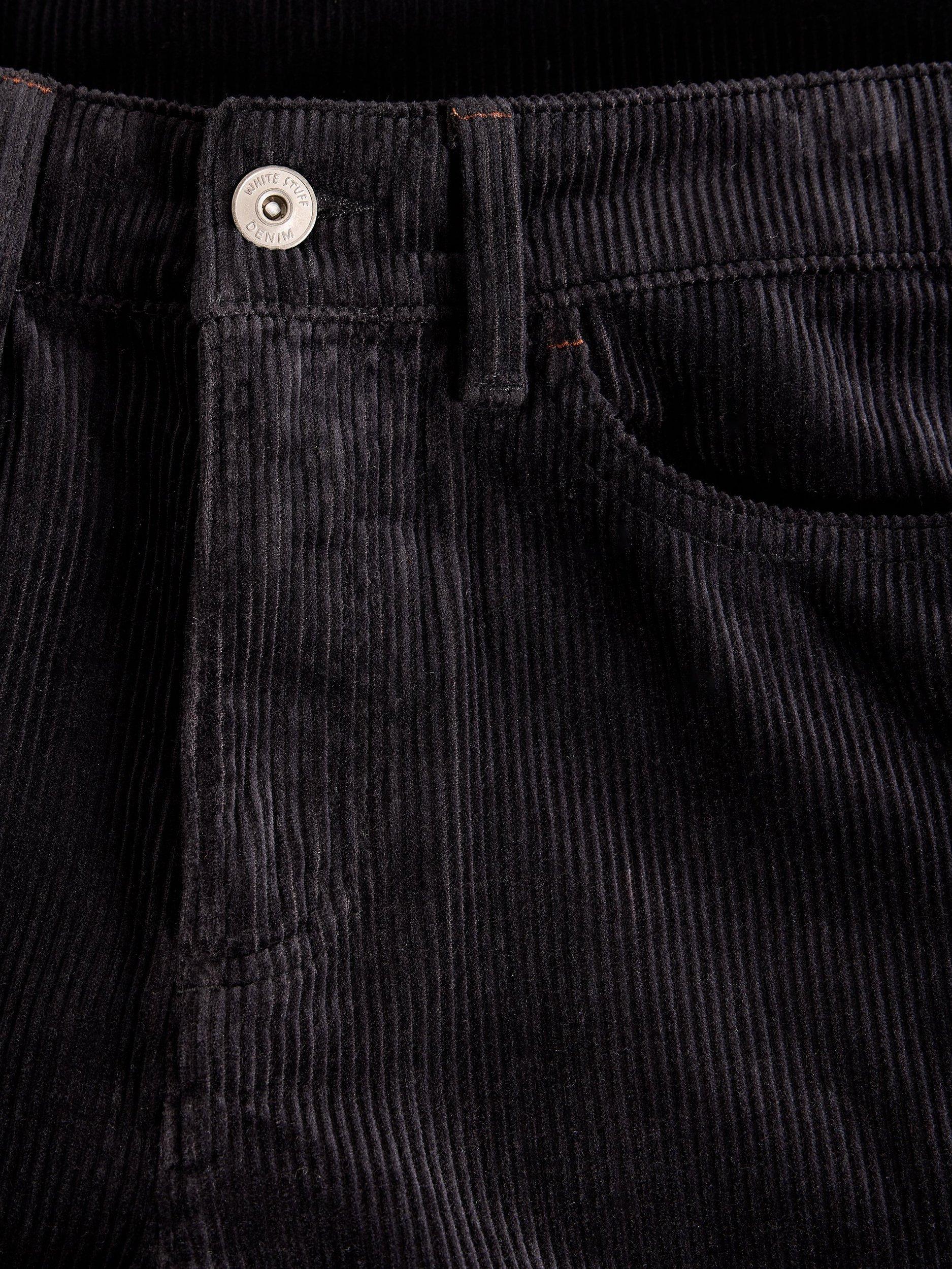 Product image 6 of 6, which shows White Stuff Ayla Corduroy Trousers, Pure Black, 6S