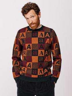 Aubin A Pattern Wool Jumper, Multi, 'a' Pattern