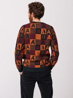 Aubin A Pattern Wool Jumper, Multi - view 2, 'a' Pattern