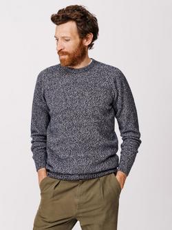 Aubin Abbots Wool Touch Crew Neck Jumper, Blue