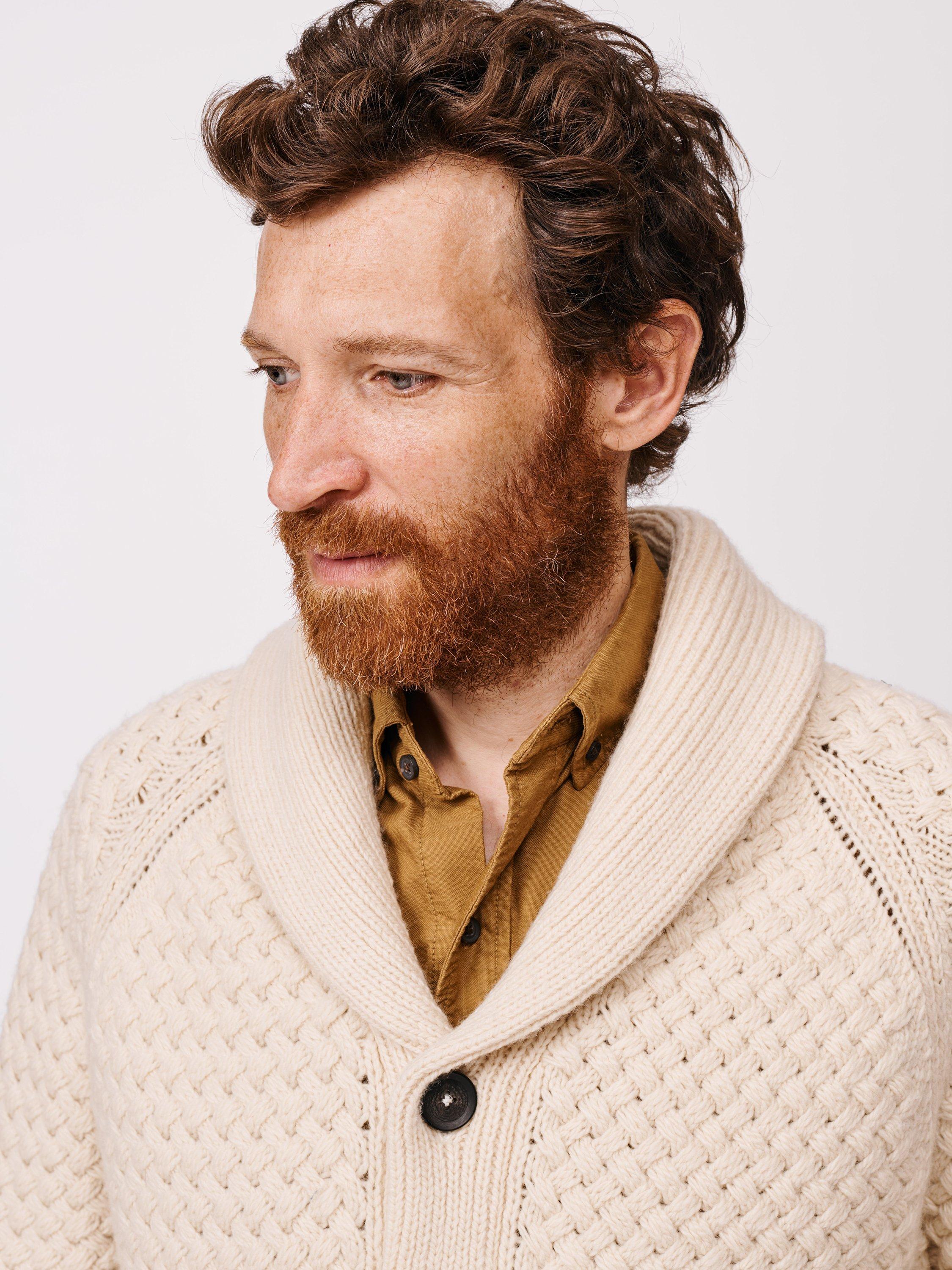 Product image 4 of 7, which shows Aubin Frampton Wool Blend Shawl Cardigan, Ecru, S
