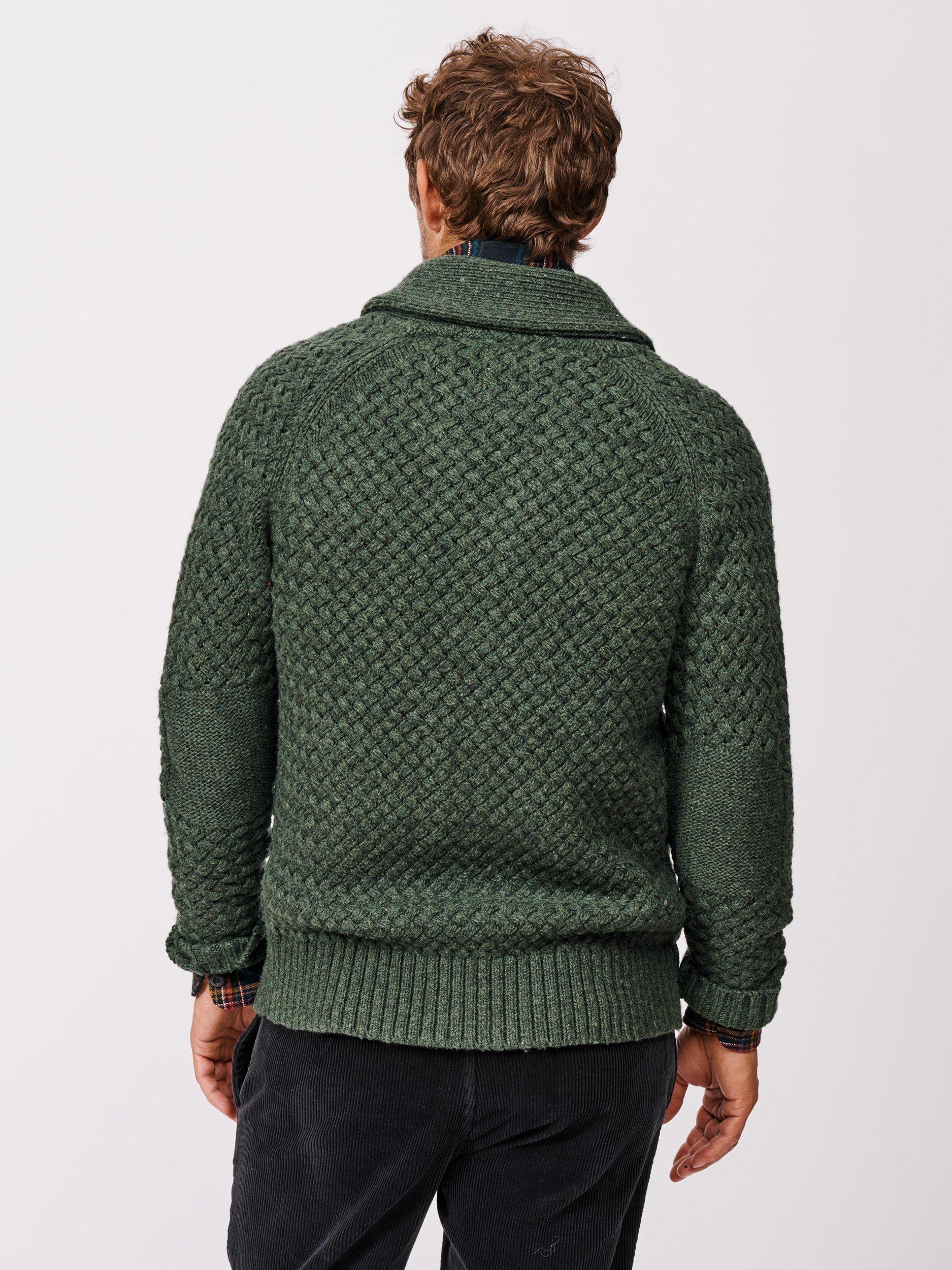 Product image 2 of 7, which shows Aubin Frampton Wool Blend Shawl Cardigan, Khaki, S