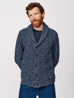 Aubin Studham Wool Blend Shawl Neck Cardigan, Blue Mix