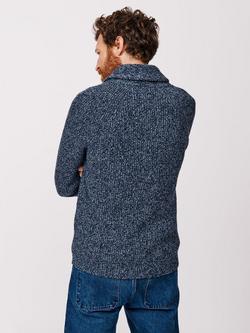 Aubin Studham Wool Blend Shawl Neck Cardigan - view 2, Blue Mix