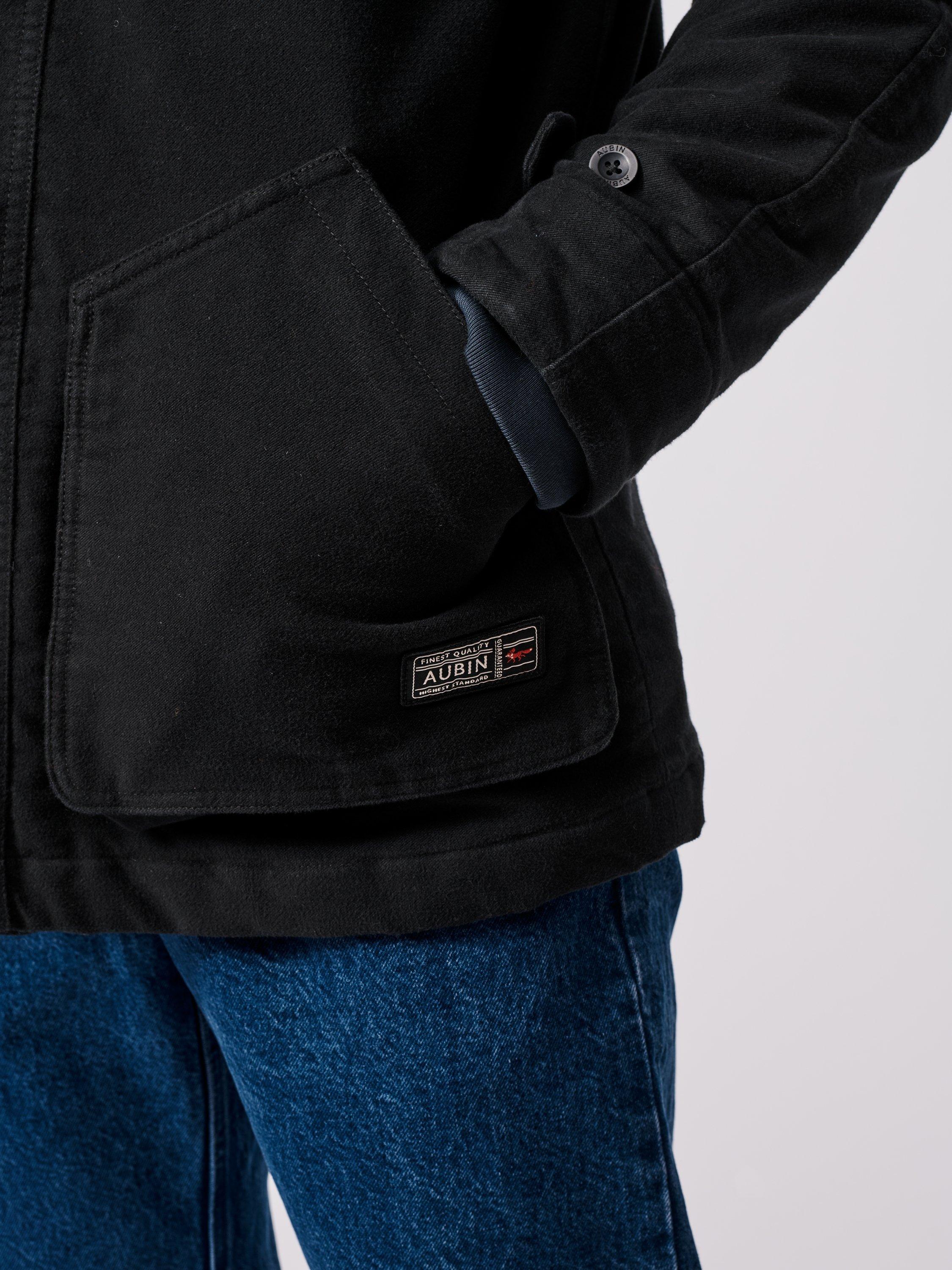 Product image 4 of 7, which shows Aubin Bennett Cotton Moleskin Utility Jacket, Washed Black, XXL